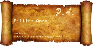 Pillich Anna névjegykártya